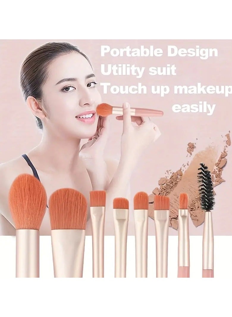 أوريتي الوجه العين ماكياج أداة التجميل kiy 8pcs prfessional ماكياج فرش 2 قطع مسحوق نفخة مع حزام 1pc رأس مزدوج فرشاة السيليكون وظيفة كاملة mkeup اكسسوارات الجمال كبيرة - Image 2