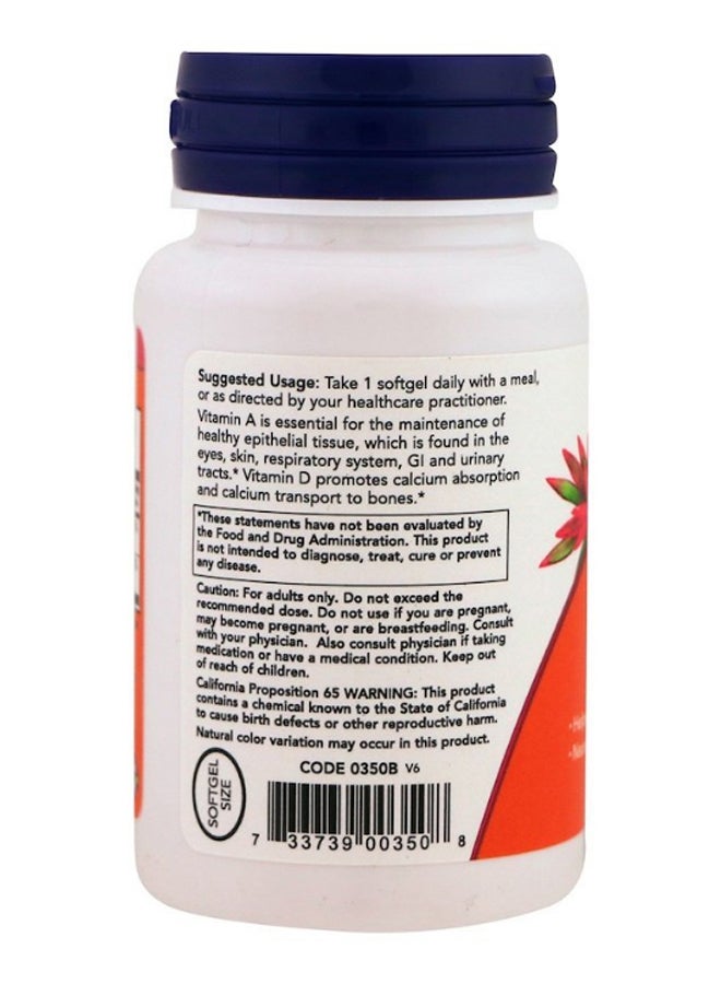 ناو فودز مكمل غذائي يحتوي على مغذيات أساسية بفيتامين A وD - 100 كبسولة هلامية لينة - Image 3