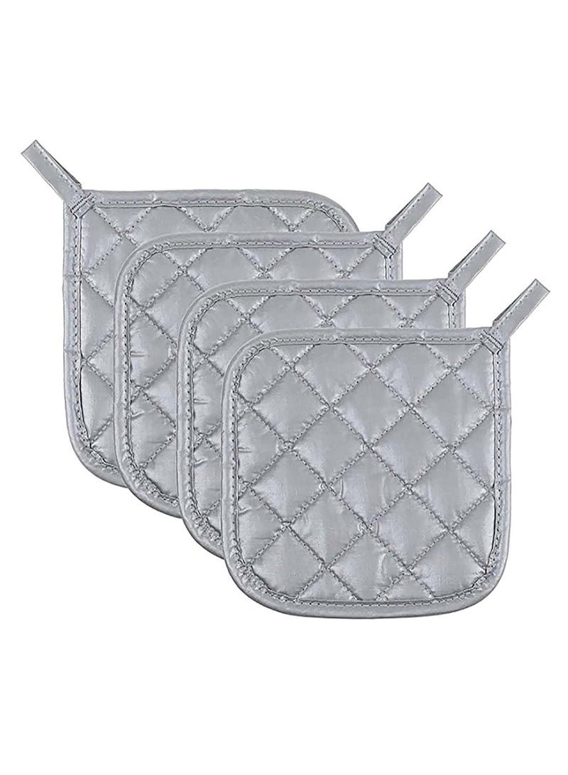 4 Pcs Pot Holders Cotton Made Machine Washable Pot Holders, for Hot Dishes Thick Hot Pads for Kitchen, Heat Resistant Mats, Oven Pads, Hot Mats for Hot Pots and Pans  - Image 2