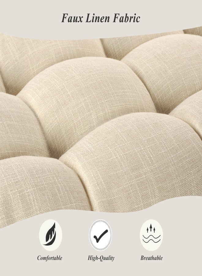 FlyGulls Bench Cushion for Indoor Furniture Rectangle Bench Seat Cushion for Bay Window Entryway Bench Thick Textured Chair Cushion with Non-Slip Backing 1 Pack 48 x 19 inch, Beige - Image 3
