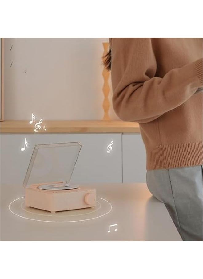 Record Player, Record Player with Speakers, Bluetooth 5.0, Alarm Clock Function, Upgraded Turntable Audio Sound, and Sound Cable Connection, Memory Card Insertion