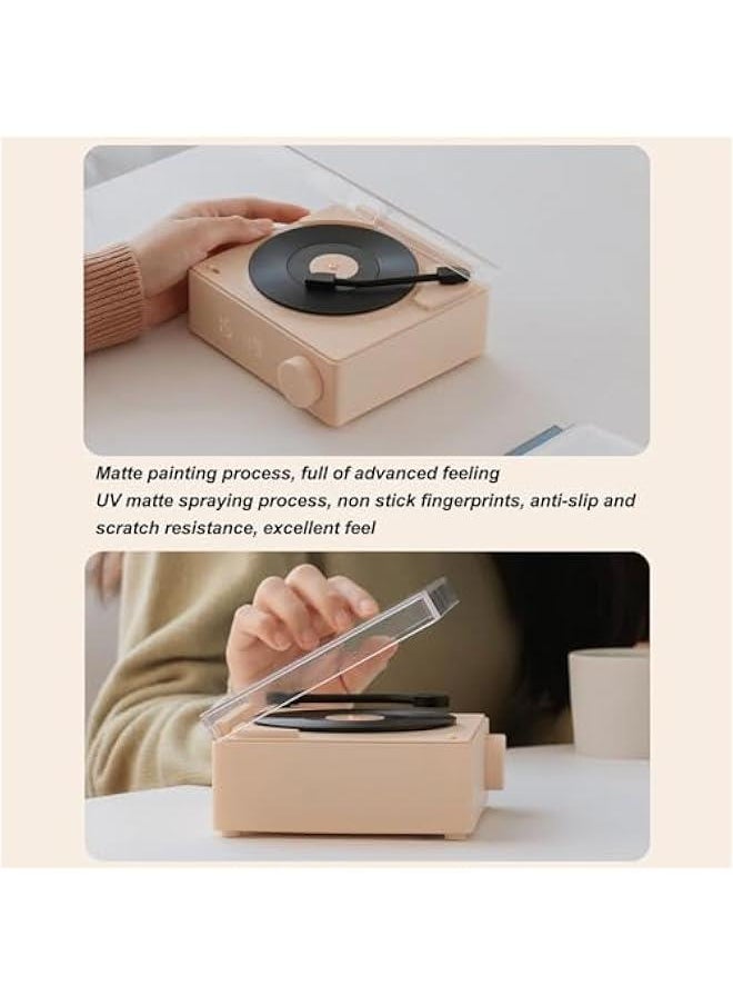 Record Player, Record Player with Speakers, Bluetooth 5.0, Alarm Clock Function, Upgraded Turntable Audio Sound, and Sound Cable Connection, Memory Card Insertion