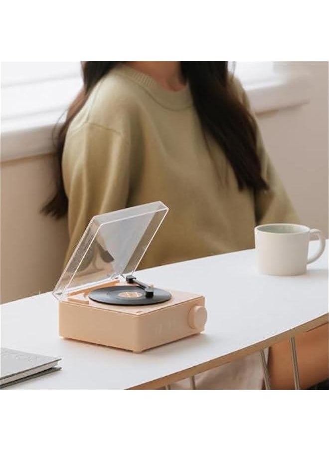 Record Player, Record Player with Speakers, Bluetooth 5.0, Alarm Clock Function, Upgraded Turntable Audio Sound, and Sound Cable Connection, Memory Card Insertion
