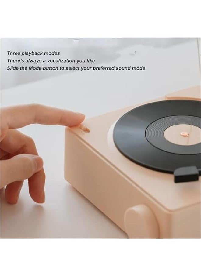 Record Player, Record Player with Speakers, Bluetooth 5.0, Alarm Clock Function, Upgraded Turntable Audio Sound, and Sound Cable Connection, Memory Card Insertion