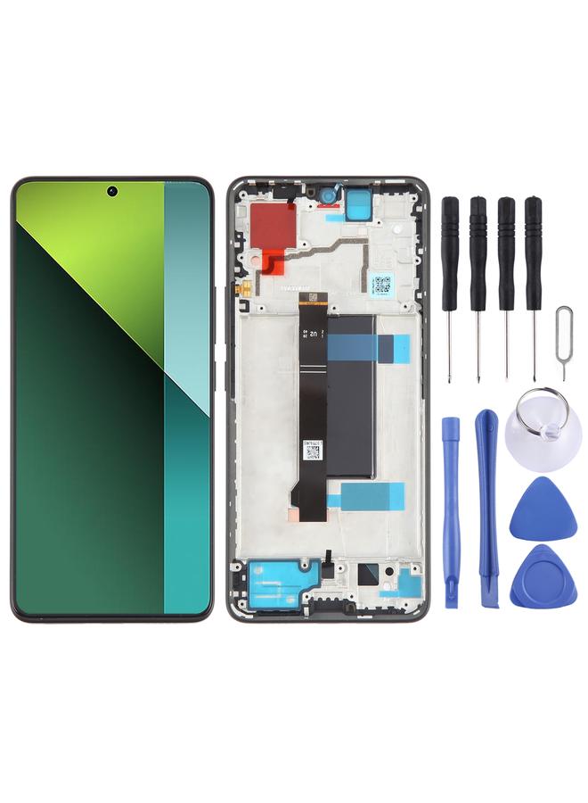 erorex Replacement For Xiaomi Redmi Note 13 Pro 5G Original AMOLED Material LCD Screen Digitizer Full Assembly with Frame Black - Image 1