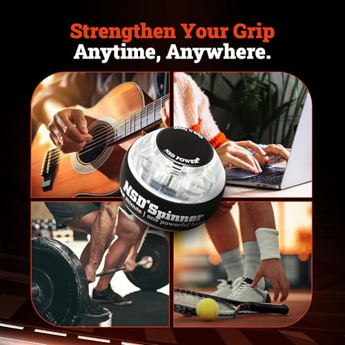 NSD Essential Spinner Gyro Ball – Grip Strengthener for Forearms, Wrist & Hands – String Start Design, Up to 15,000 RPM – Portable Wrist Trainer & Workout Equipment- Desk Workers, Athletes & Musicians - Image 2