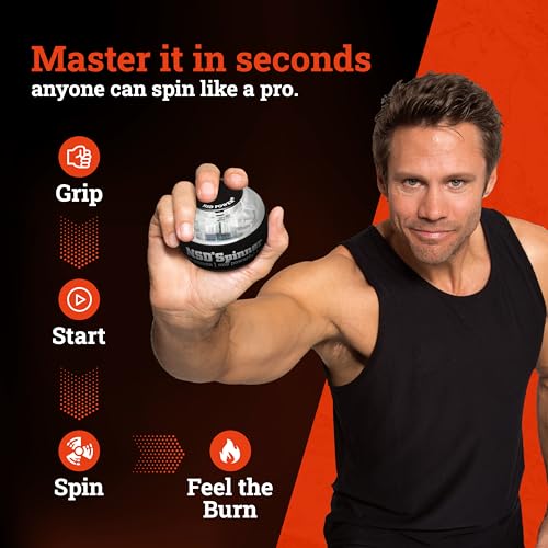 NSD Essential Spinner Gyro Ball – Grip Strengthener for Forearms, Wrist & Hands – String Start Design, Up to 15,000 RPM – Portable Wrist Trainer & Workout Equipment- Desk Workers, Athletes & Musicians - Image 4