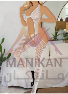 MANIKAN Mesh bodysuit with a feminine design open from the front and back  - Image 1
