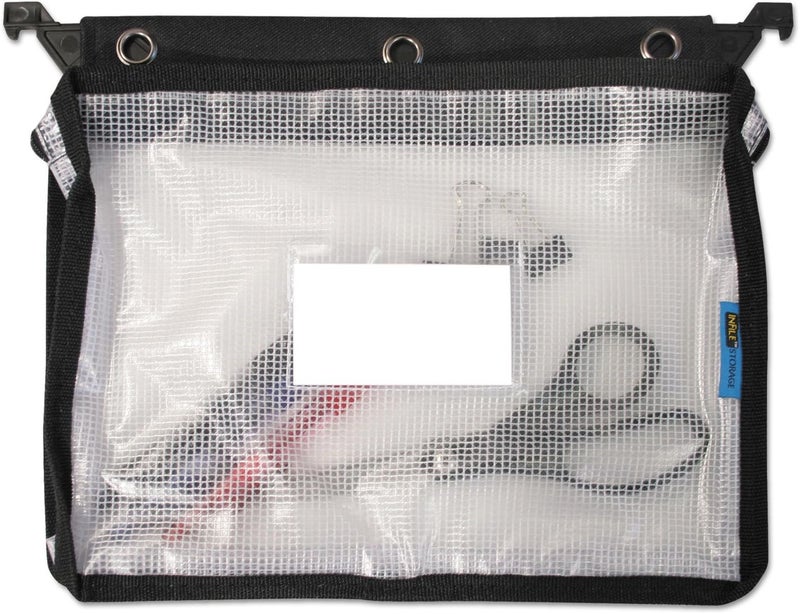 Advantus Expanding Zipper Pouch, 13 x 9.25, Black/Clear - Image 4