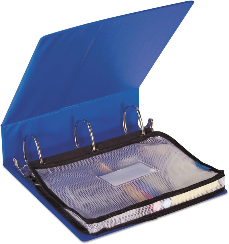 Advantus Expanding Zipper Pouch, 13 x 9.25, Black/Clear - Image 2