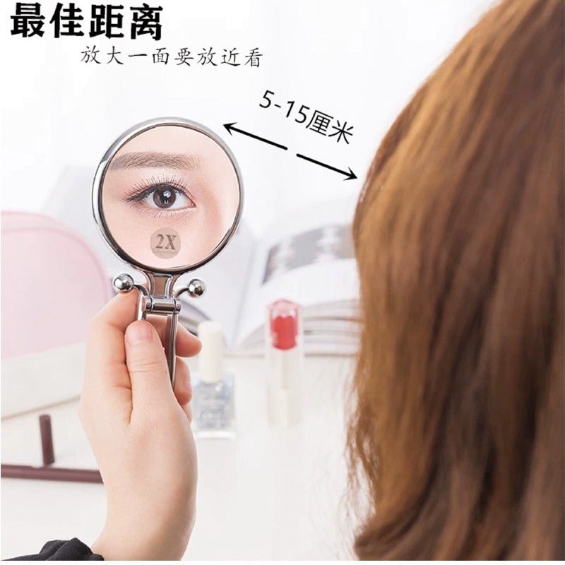 High-End 6Inch Round Mirror Double-Sided 5X 10X 15X Magnifying Mirror Cosmetic Mirror Princess Mirror Foldableable Handheld Mirror Yd-2 - Image 4