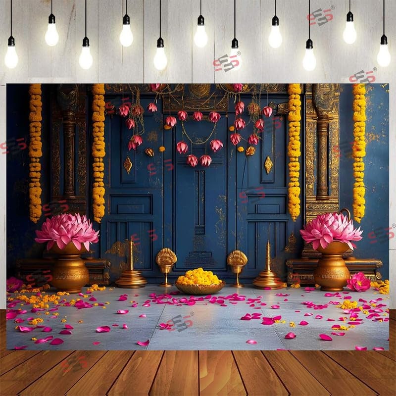 S2S قماش خلفية باب للتزيين التقليدي للبويا، قماش تزيين خلفية | قماش ستارة لجميع المهرجانات والفعاليات والمناسبات - (5 × 8 قدم) - Image 3