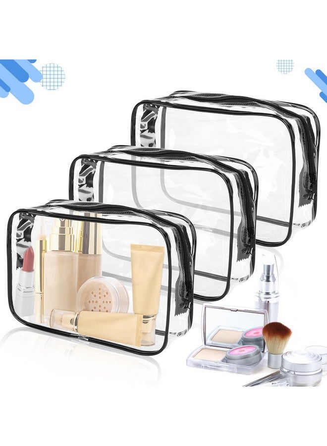 ISusser 15 Pcs Transparent Cosmetic Bags Clear Toiletry Bags Waterproof Makeup Bags Pvc Plastic Zippered Organizer Cases For Travel Vacation Bathroom - Image 4
