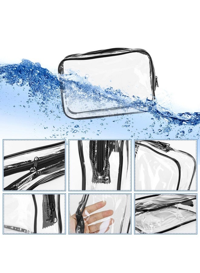 ISusser 15 Pcs Transparent Cosmetic Bags Clear Toiletry Bags Waterproof Makeup Bags Pvc Plastic Zippered Organizer Cases For Travel Vacation Bathroom - Image 3