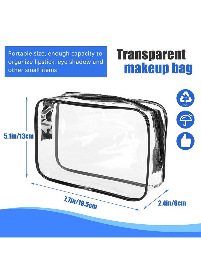 ISusser 15 Pcs Transparent Cosmetic Bags Clear Toiletry Bags Waterproof Makeup Bags Pvc Plastic Zippered Organizer Cases For Travel Vacation Bathroom - Image 2