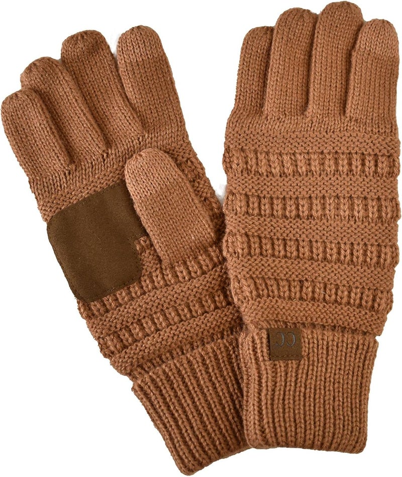 Unisex Cable Knit Winter Warm Anti-Slip Touchscreen Texting Gloves