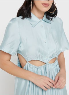 Jovonna London Button Detail Side Slit Cut Out Details Dress  - Image 3