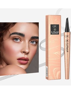 QIC Eyebrow Pencil with an Upgrade Micro Fork Tip Applicator Waterproof Long Lasting Microblading Pencil for Eyebrows Microblading Pen for Natural Looking Brows Makeup Black #4  - Image 1