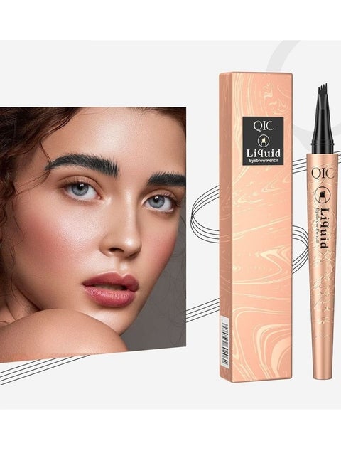 Eyebrow Pencil with an Upgrade Micro Fork Tip Applicator Waterproof Long Lasting Microblading Pencil for Eyebrows Microblading Pen for Natural Looking Brows Makeup Black #4