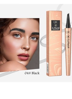 QIC Eyebrow Pencil with an Upgrade Micro Fork Tip Applicator Waterproof Long Lasting Microblading Pencil for Eyebrows Microblading Pen for Natural Looking Brows Makeup Black #4  - Image 2