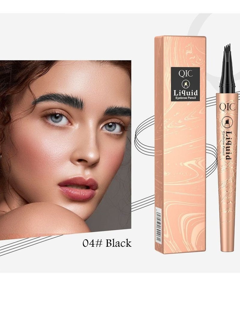 Eyebrow Pencil with an Upgrade Micro Fork Tip Applicator Waterproof Long Lasting Microblading Pencil for Eyebrows Microblading Pen for Natural Looking Brows Makeup Black #4