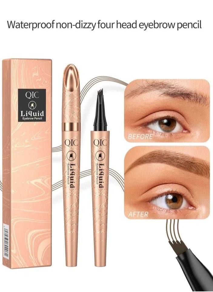 Eyebrow Pencil with an Upgrade Micro Fork Tip Applicator Waterproof Long Lasting Microblading Pencil for Eyebrows Microblading Pen for Natural Looking Brows Makeup Black #4