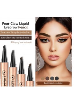 QIC Eyebrow Pencil with an Upgrade Micro Fork Tip Applicator Waterproof Long Lasting Microblading Pencil for Eyebrows Microblading Pen for Natural Looking Brows Makeup Black #4  - Image 5