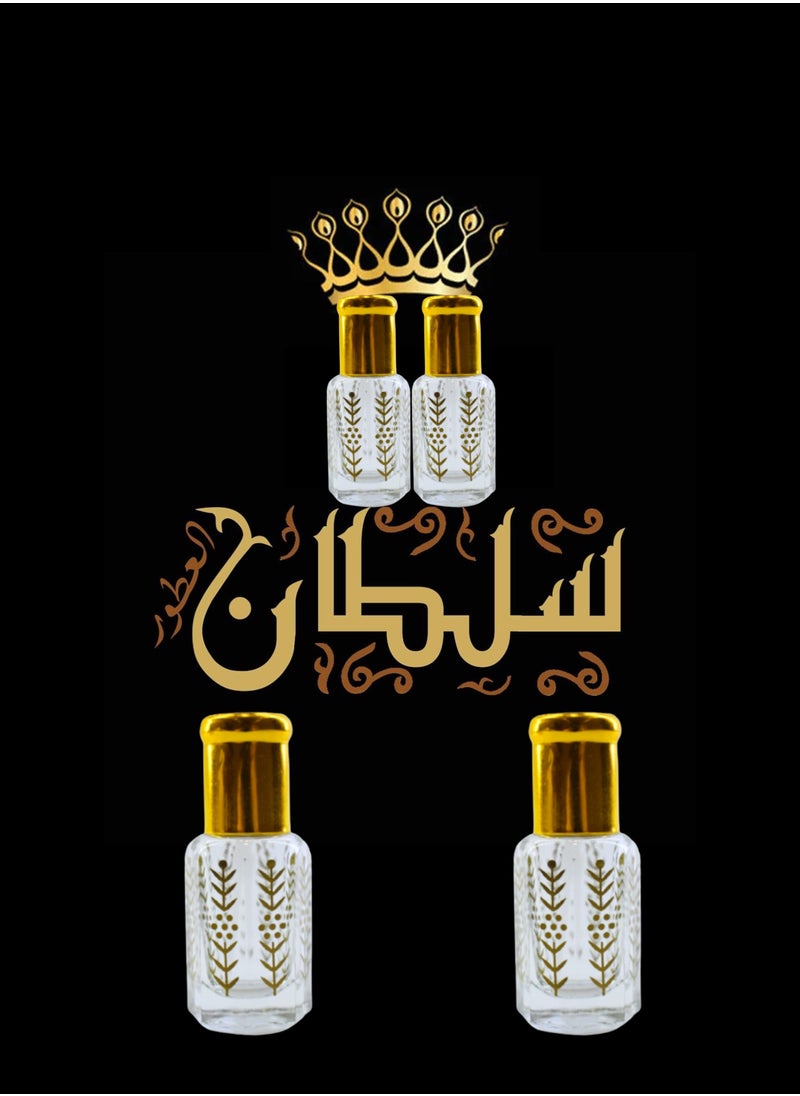 Sultan 4 Pieces Mixed Sultan Perfumes Is Stable and Lasts Long Economical Package 6 Ml 