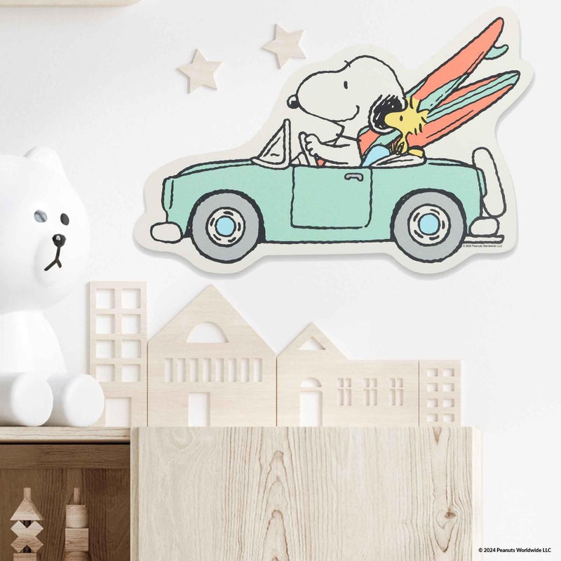 Open Road Brands Peanuts Snoopy and Surfboards in Car Wood Wall Decor - Fun Snoopy Beach Themed Wall Art for Home Decorating - Image 5
