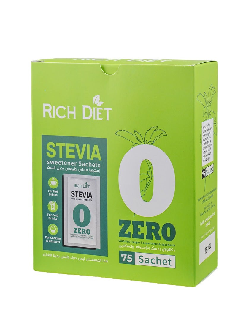Rich Sugar Stevia 75 Packets