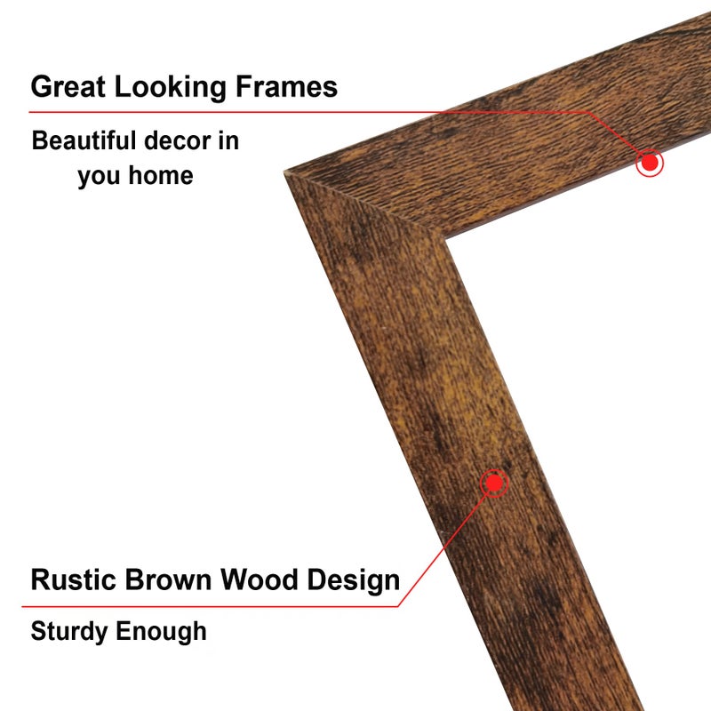 SESEAT 11x14 Frames, Display Pictures 8x10 With mat or 11x14 Prints Without Mat,Wall Mounting,Brown,6PCS - Image 5