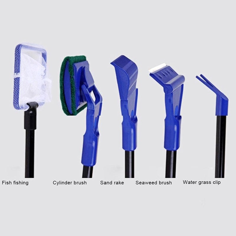 VAYINATO Petzlifeworld 5 in 1 Aquarium Cleaning and Maintenance Kit (Fish Net, Plant Fork, Cleaning Sponge, Gravel Rake, Algae Scraper) - Image 4