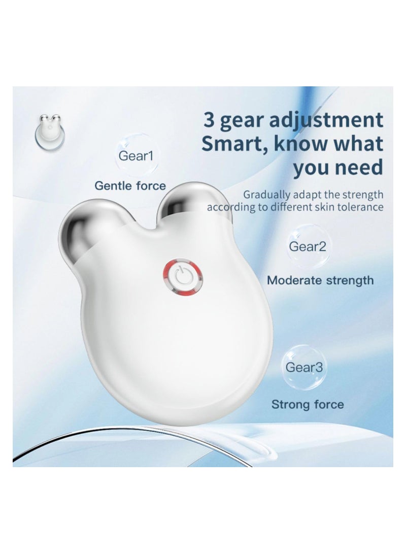 Loquat Microcurrent Facial Device Roller, Mini Face Massager, Facial Lifting Massager, Face Lift Device Neck Wrinkle, Beauty Device, Skin Care Product For Skin Tightening Rejuvenation Antiaging, White - Image 5