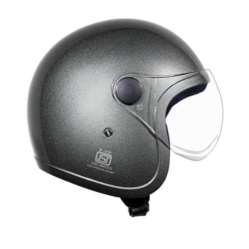 Studds Jet Open Face ISI Certified Helmet with Chopper Visor Gun Grey - L - Image 2
