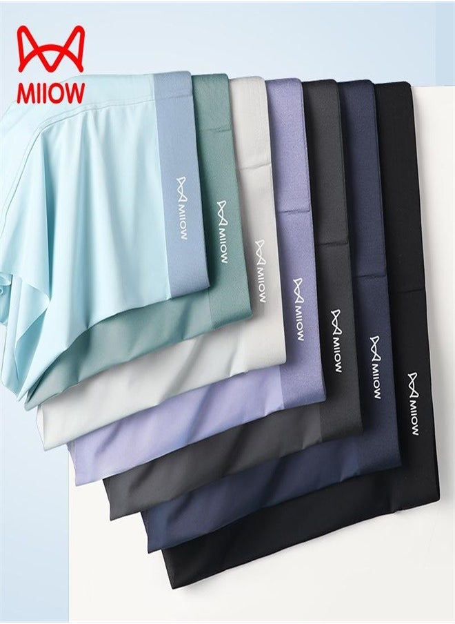 MIIOW - 3pcs Ice Silk Men's Panties AAA Conductive Antibacterial Men Underwear Summer  Seamless Boxer Shorts - Image 1