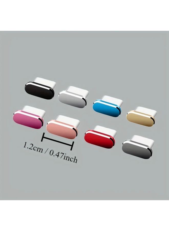 4Pcs Metal Dust Plug Set For Type C Port Red Blue Rose Golden Silvery Colors - Image 2