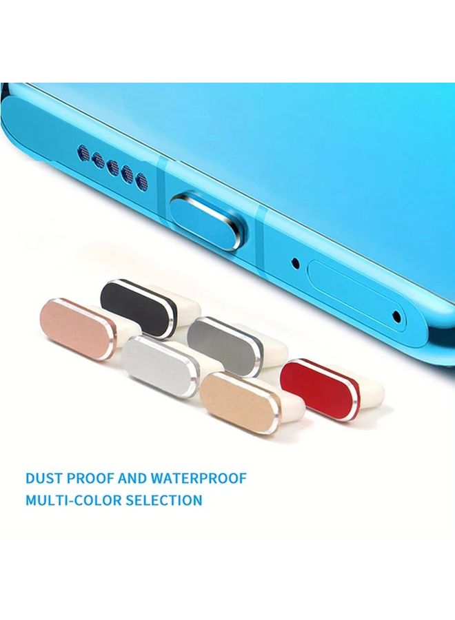 4Pcs Metal Dust Plug Set For Type C Port Red Blue Rose Golden Silvery Colors - Image 3