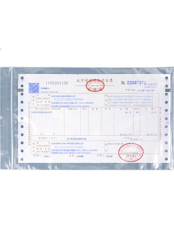 Simaa 100 Transparent Self-Sealing Bags, 275*160Mm, Receipt Storage, Invoice Bags, Self-Sealing Pe Moisture-Proof Bags, 6751 - Image 1