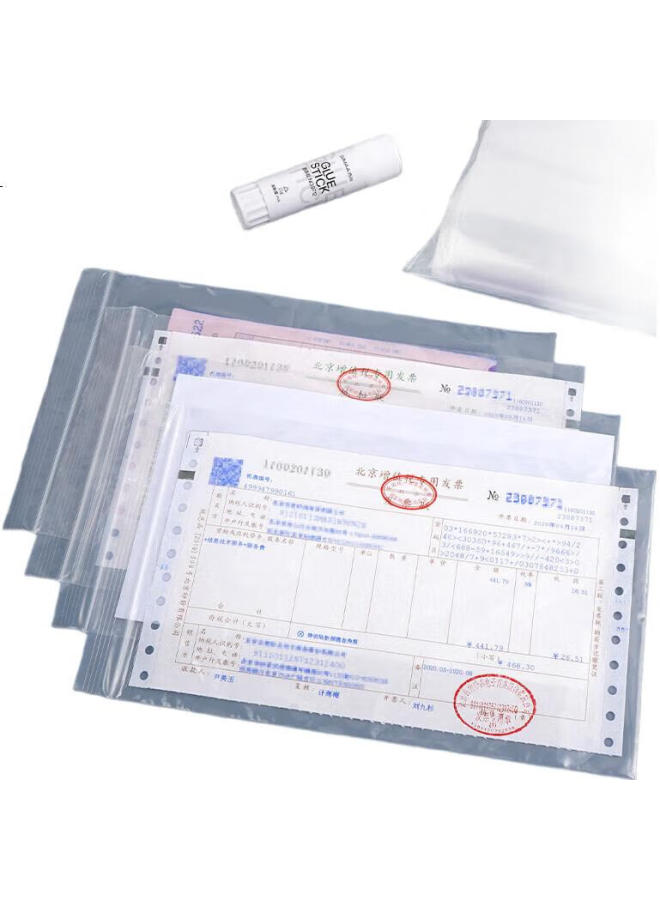 Simaa 100 Transparent Self-Sealing Bags, 275*160Mm, Receipt Storage, Invoice Bags, Self-Sealing Pe Moisture-Proof Bags, 6751 - Image 2