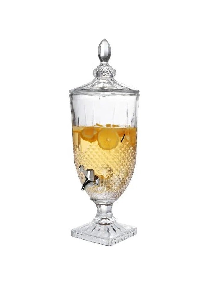 كيتشينو موزع مياه باردة زجاجي سعة 3000 مل، موزع مشروبات، إبريق زجاجي مع صنبور، موزع مشروبات، إبريق زجاجي - Image 3