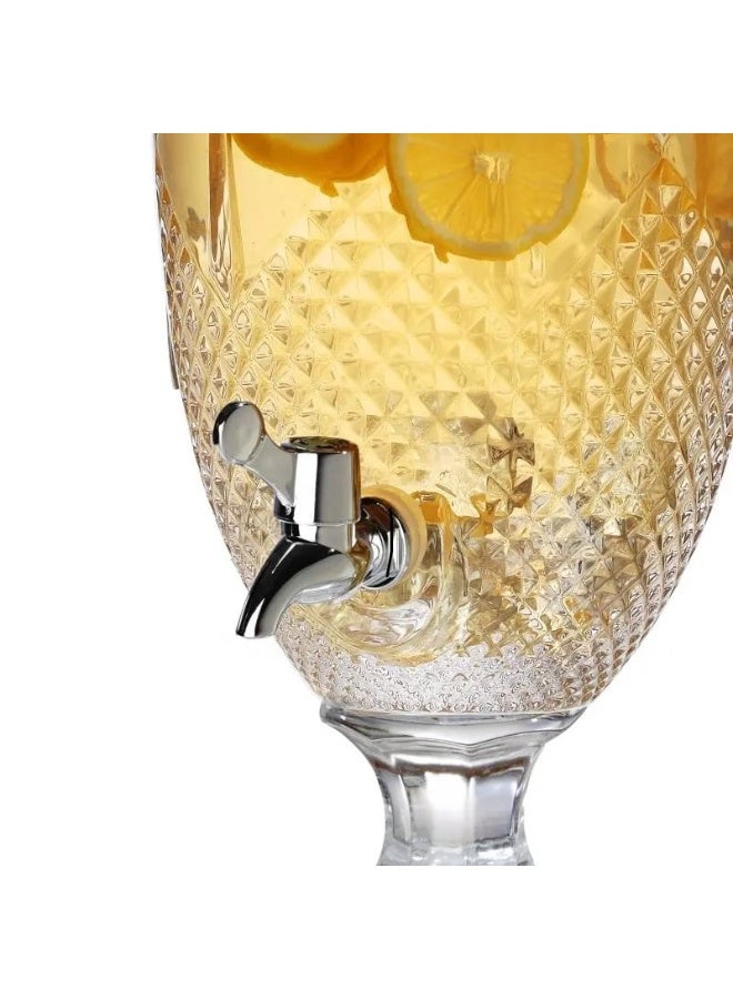 كيتشينو موزع مياه باردة زجاجي سعة 3000 مل، موزع مشروبات، إبريق زجاجي مع صنبور، موزع مشروبات، إبريق زجاجي - Image 4