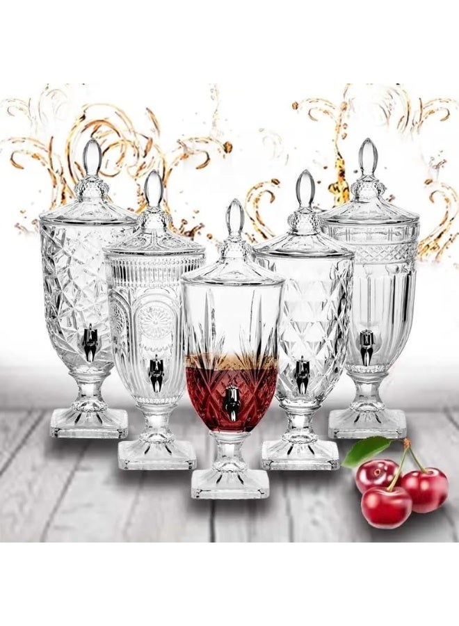 كيتشينو موزع مياه باردة زجاجي سعة 3000 مل، موزع مشروبات، إبريق زجاجي مع صنبور، موزع مشروبات، إبريق زجاجي - Image 5