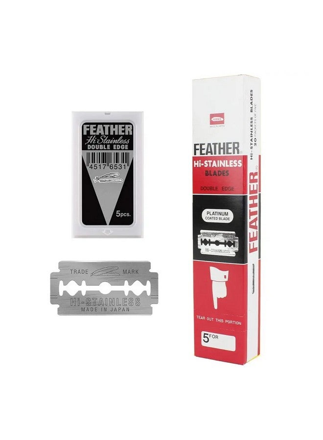 فيذر شفرات حلاقة آمنة ذات حافة مزدوجة من فيذر، 100 شفرة - Image 1