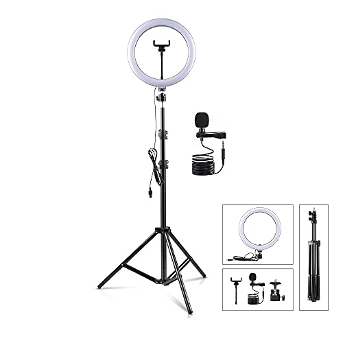 ADZOY Premium 7 Feet Metal Tripod With10 inch LED Ring Light & Metal Collar Microphone Tripod (Supports Up to 2500 g) - Image 1