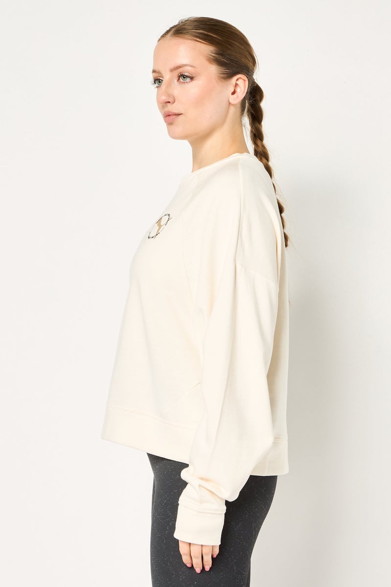PUMA Women Sportswear Fit Long Sleeve Outdoor Sweatshirt, Off White - Image 4