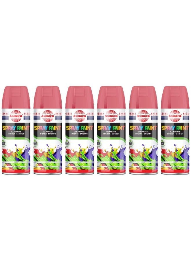 Asmaco Spray Paint - Fluorescent Orange - 400 Ml - Set of 06