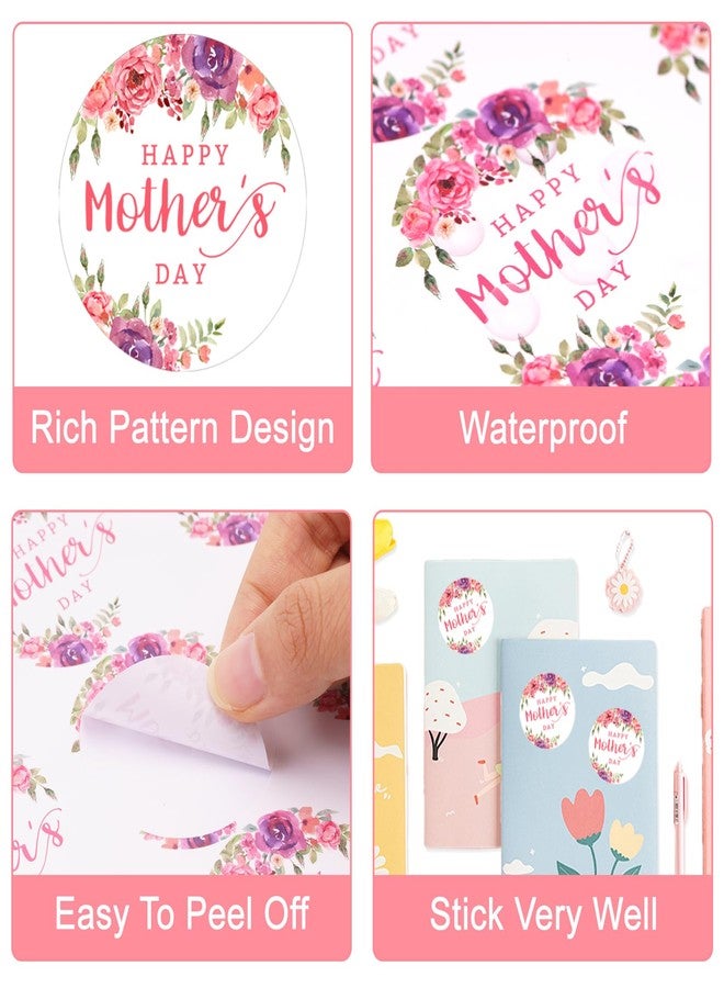 Anwyll Mothers Day Gift Stickers - Happy Mother's Day Stickers 60Pcs 2’’ Floral Best Mom Thank You Gift Sticker Self Adhesive Mothers Day Seal Label Sticker for Envelope Card Flower Present Wrapping - Image 3