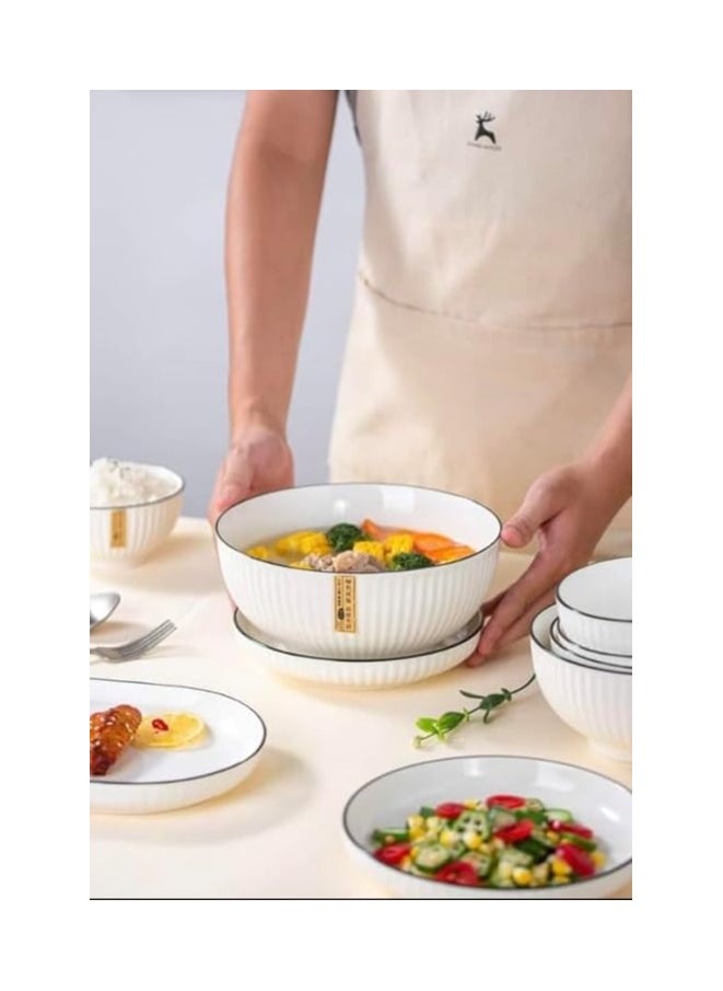 24-Piece Dinnerware Set, Lightweight Round Plates (Dishes, Bowls,Plates), Porcelain Dinnerware Set, Dinnerware Set, Dinner Plates, Plates and Bowls Sets,Microwave and Dishwasher Safe (White) - pzsku/Z5C65FA310264D3EDC562Z/45/_/1720881831/c23983fe-a8a1-453c-92f4-b5e653bdc01f