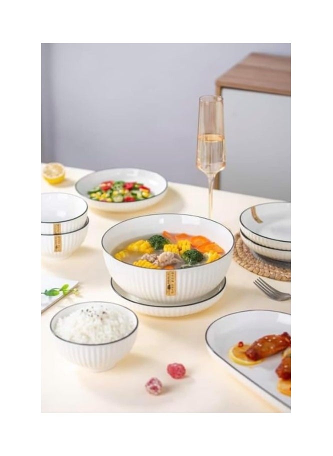 24-Piece Dinnerware Set, Lightweight Round Plates (Dishes, Bowls,Plates), Porcelain Dinnerware Set, Dinnerware Set, Dinner Plates, Plates and Bowls Sets,Microwave and Dishwasher Safe (White) - pzsku/Z5C65FA310264D3EDC562Z/45/_/1720881861/5485b194-489b-487b-a732-2dee4626600b