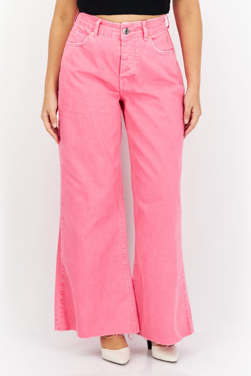 RIVER ISLAND Women Petite Plain Non-Stretchable Jeans, Pink - Image 1